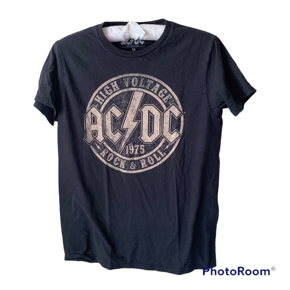 Shirts | Acdc Dark Gray Short Sleeve Tshirt Medium 1975 High Voltage ...